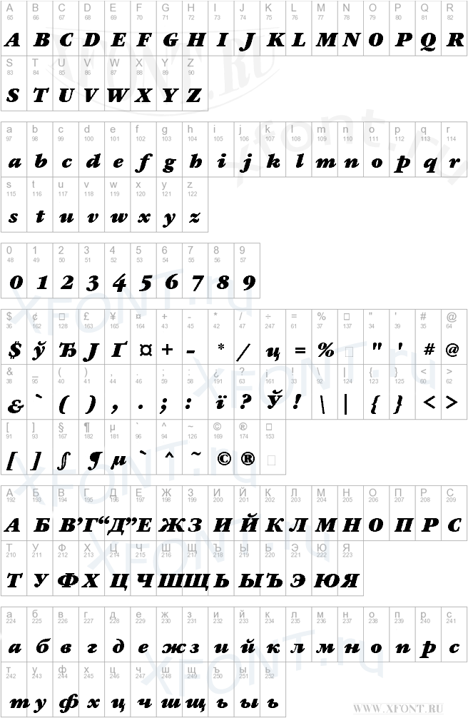 шрифты GaramondBookCTT BoldItalic GaramondBookCTT BoldItalic