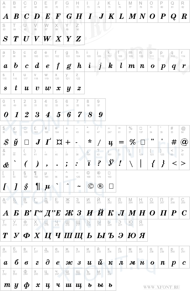 SchoolBook BoldItalic Cyrillic