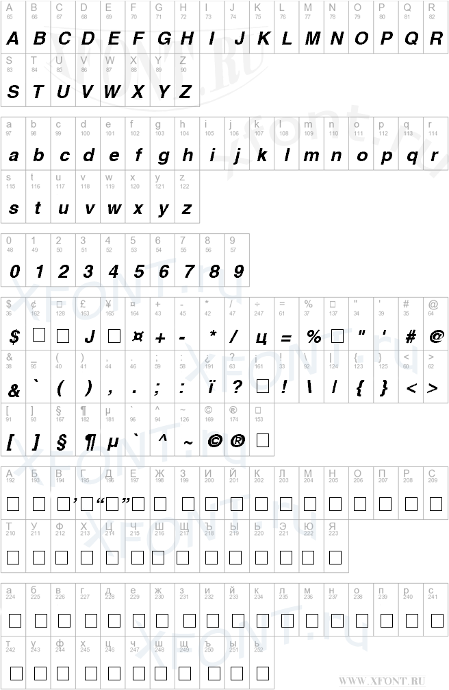 Helvetica Cyrillic Bold Oblique