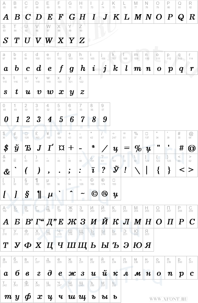 шрифт скачать italic