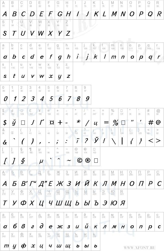 TextBook Italic Cyrillic