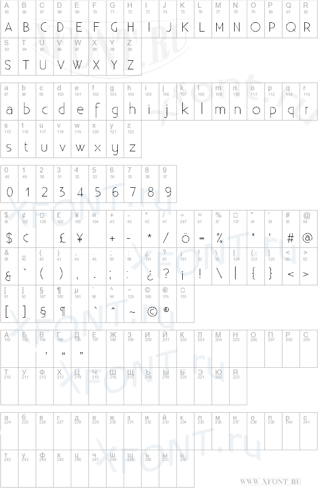 Existence-Light | XFont.ru - шрифты, скачать шрифт бесплатно