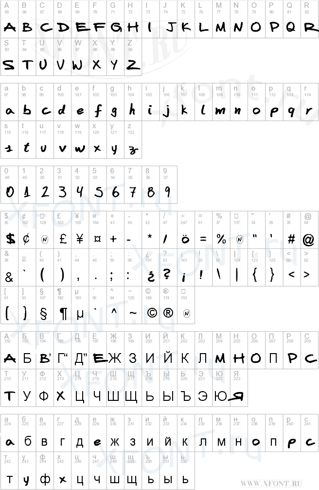 шрифты FAFERS True Type Handwriting Font FAFERS True Type Handwriting Font