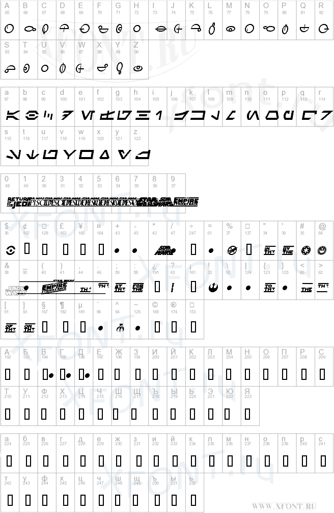 SF Distant Galaxy Symbols Italic