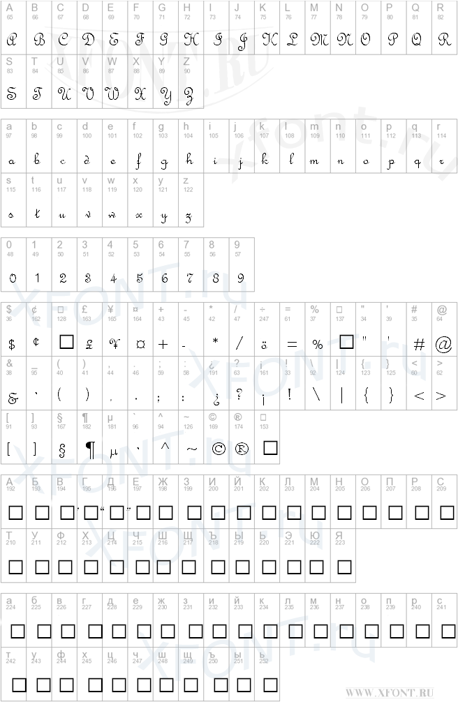 French Script MT | XFont.ru - шрифты, скачать шрифт бесплатно