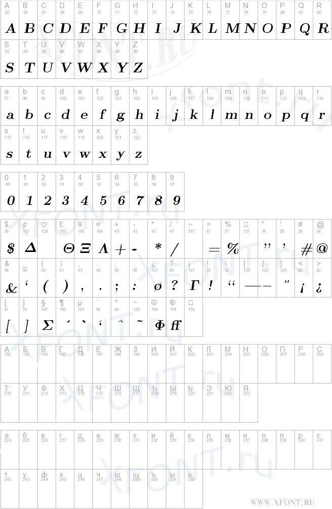 TeXplus EM Bold Italic