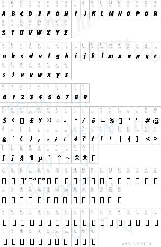 шрифты Futura Extra Black Condensed Italic BT Futura Extra Black Condensed Italic BT