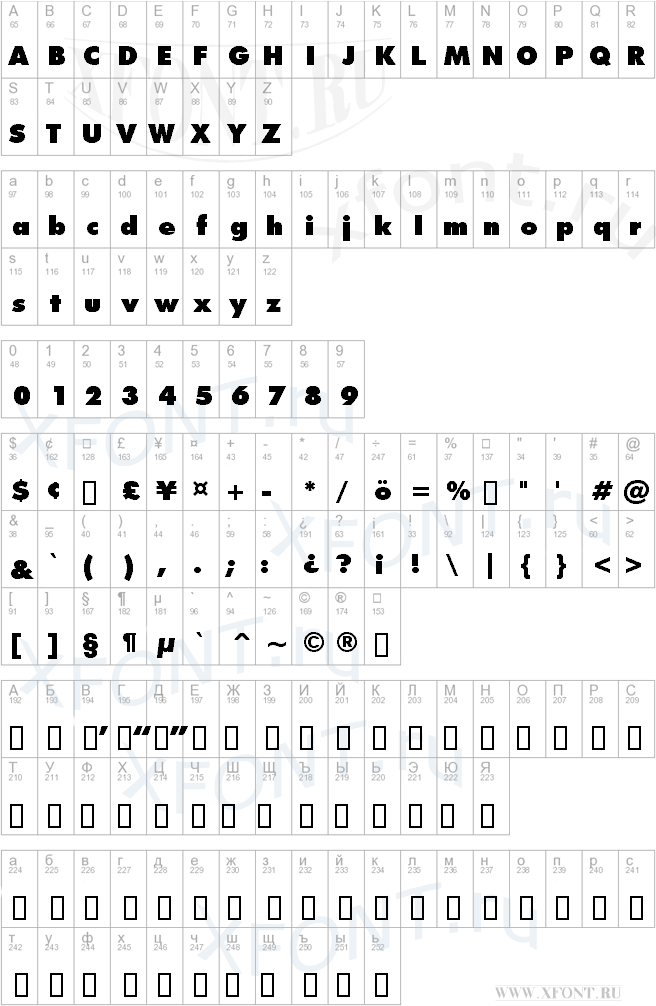 шрифты Futura Extra Black BT Futura Extra Black BT