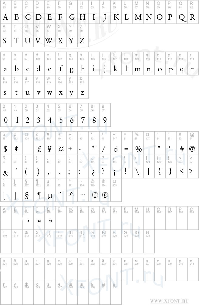 шрифты Garamond-Normal Garamond-Normal