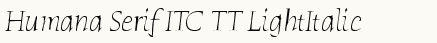 font шрифт Humana Serif ITC TT LightItalic