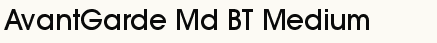 font шрифт Avant Garde Medium BT