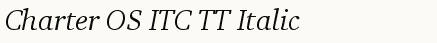 font шрифт Charter OS ITC TT Italic