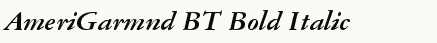 font шрифт AmeriGarmnd BT Bold Italic