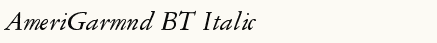 font шрифт AmeriGarmnd BT Italic