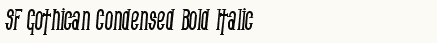 font шрифт SF Gothican Condensed Bold Italic