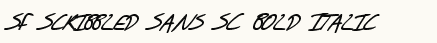 font шрифт SF Scribbled Sans SC Bold Italic