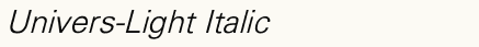font шрифт Univers-Light Italic
