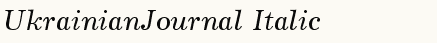 font шрифт UkrainianJournal Italic