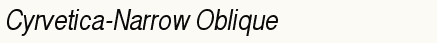 font шрифт Cyrvetica-Narrow Oblique
