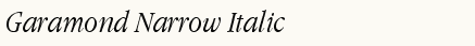 font шрифт Garamond Narrow Italic:1 Oct 1991