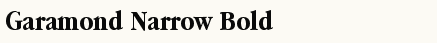 font шрифт Garamond Narrow Bold:2 Oct 1991