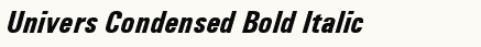 font шрифт Univers Condensed Bold Italic