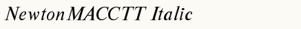 font шрифт NewtonMACCTT Italic