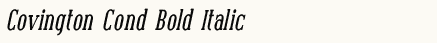 font шрифт Covington Cond Bold Italic