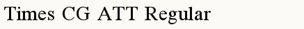 font шрифт Times CG ATT