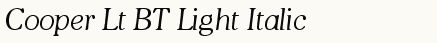 font шрифт Cooper Lt BT Light Italic