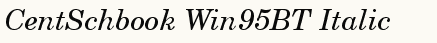 font шрифт Century Schoolbook Italic Win95BT