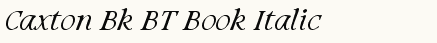 font шрифт Caxton Book Italic BT