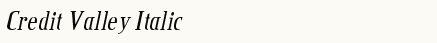 font шрифт Credit Valley Italic