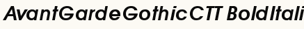 font шрифт AvantGardeGothicCTT BoldItalic