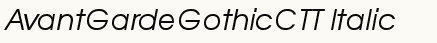 font шрифт AvantGardeGothicCTT Italic