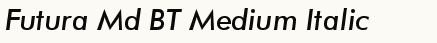font шрифт Futura Md BT Medium Italic