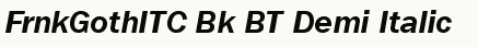 font шрифт Franklin Gothic ITC Demi Italic BT