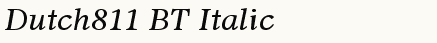 font шрифт Dutch811 BT Italic