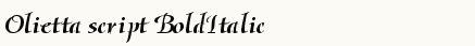 font шрифт Olietta script BoldItalic