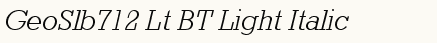 font шрифт GeoSlb712 Lt BT Light Italic