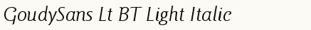 font шрифт Goudy Sans Light Italic BT