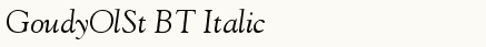 font шрифт GoudyOlSt BT Italic