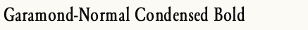 font шрифт Garamond-Normal Condensed Bold