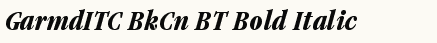 font шрифт Garamond ITC Bold Condensed Italic BT