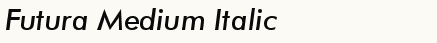 font шрифт Futura Medium Italic BT