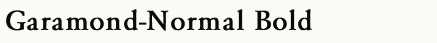 font шрифт Garamond-Normal Bold