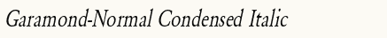 font шрифт Garamond-Normal Condensed Italic