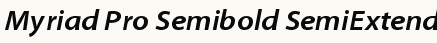 font шрифт Myriad Pro Semibold SemiExtended Italic
