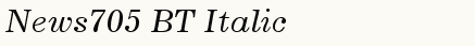 font шрифт News705 BT Italic