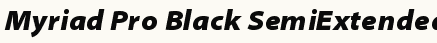 font шрифт Myriad Pro Black SemiExtended Italic